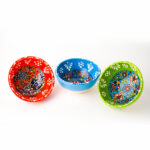 Jogo 3 Mini Bowls Cerâmica Turca Colorida Petiscos & Molhos