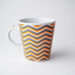 Jogo 2 Canecas Tulipa Chevron Amarelo e Cinza Solar