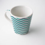 Jogo 2 Canecas Tulipa Geométricas Verde e Cinza Moderno