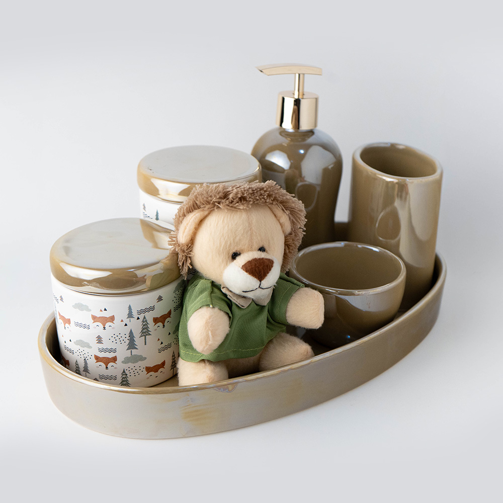 kit-higiene-raposinha-leaozinho-floresta-7-itens