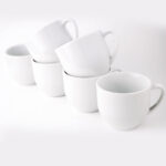 Conjunto 6 Xícaras com Pires Cerâmica Branca Chá/Café 12 peças